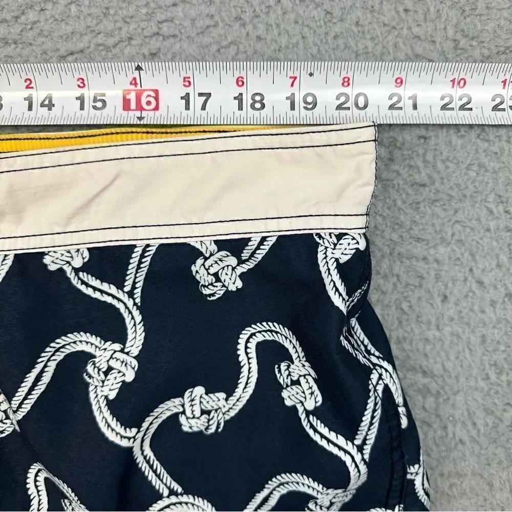 Nautica Swim Trunks Mens 40 Blue White Nautical‎ Rope Mesh Lined Shorts